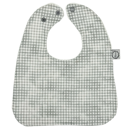 Grey Gingham Standard Bib