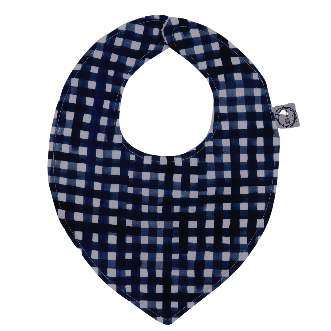 Blue Wash Gingham Dribble Bib