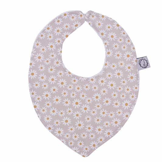 Beige Daisy Dribble Bib