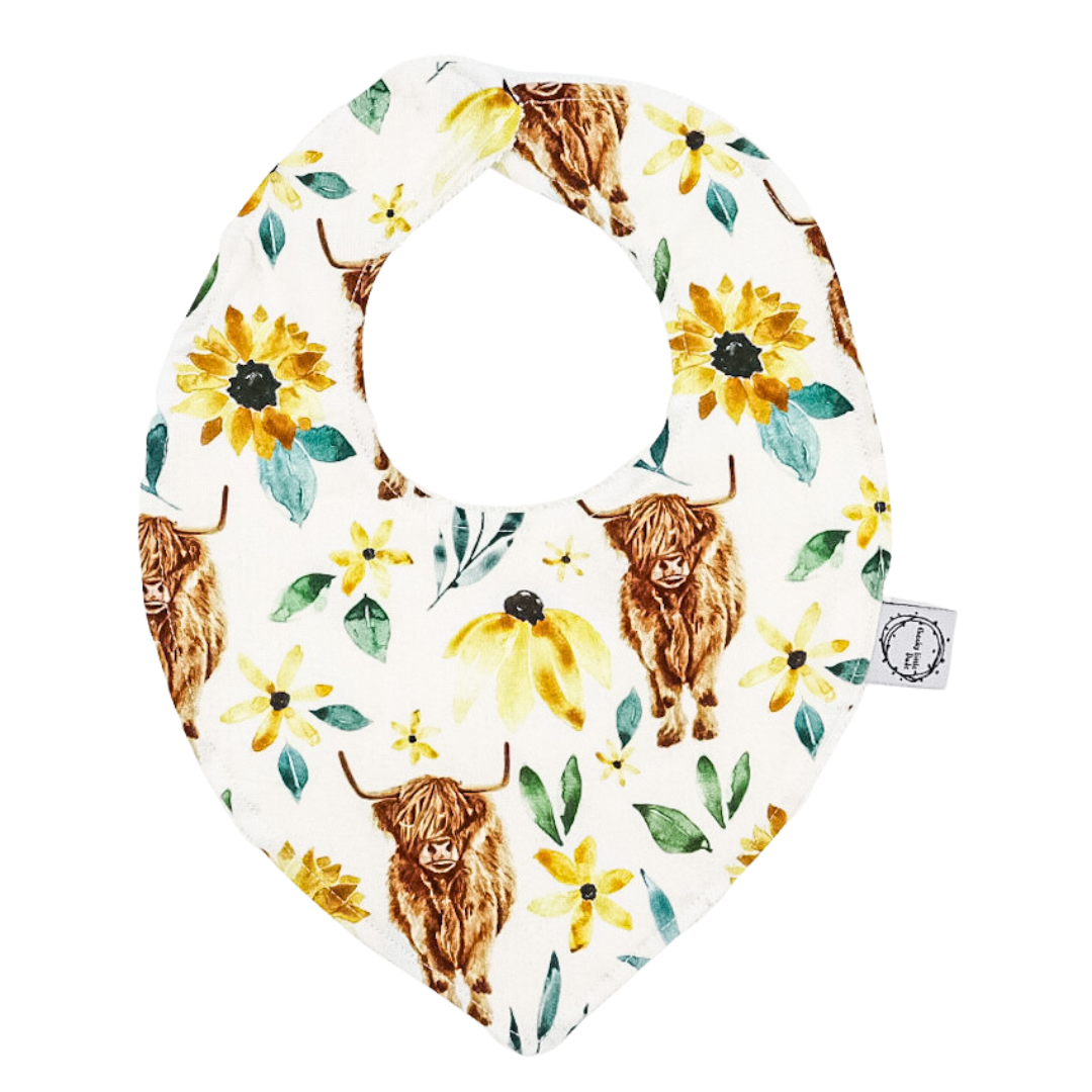 Highland Daisy Cow Dribble Bib