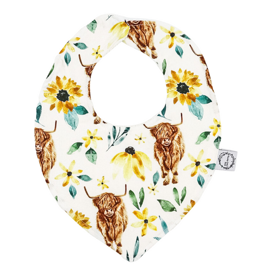 Highland Daisy Cow Dribble Bib