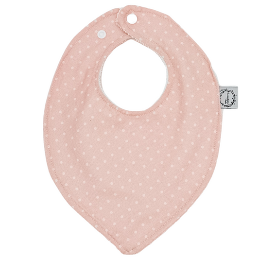 Baby Pink White Dots Dribble Bib