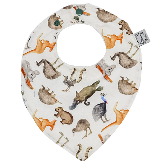 Australian Animals Dribble Bib