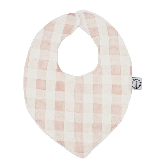 Pink Gingham Dribble Bib