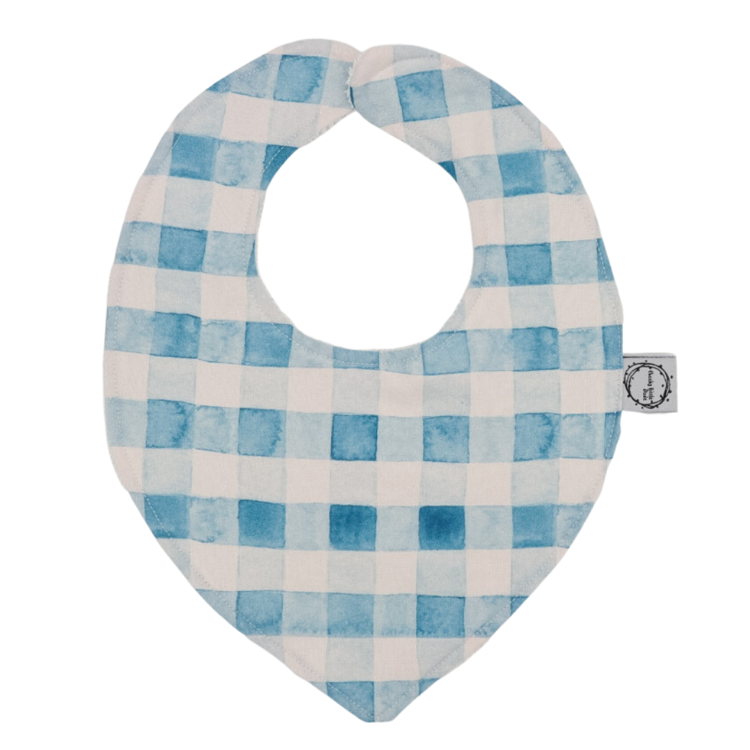 Teal Gingham Dribble Bib