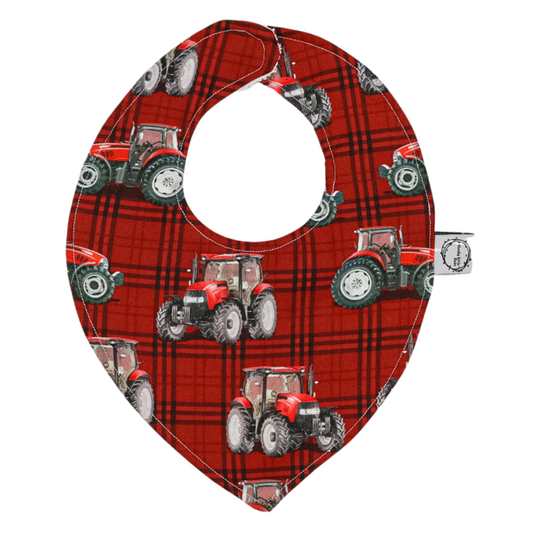 Red Tractors Dribble Bib