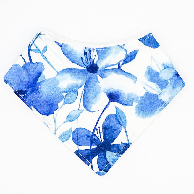 Blue Floral Bandana Bib