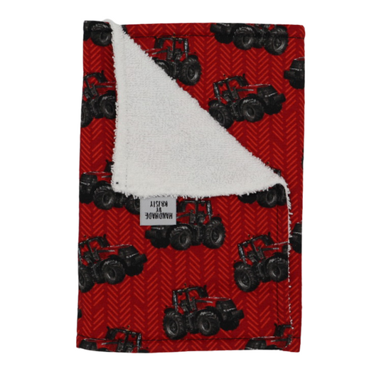 Red Tractor Burp Cloth