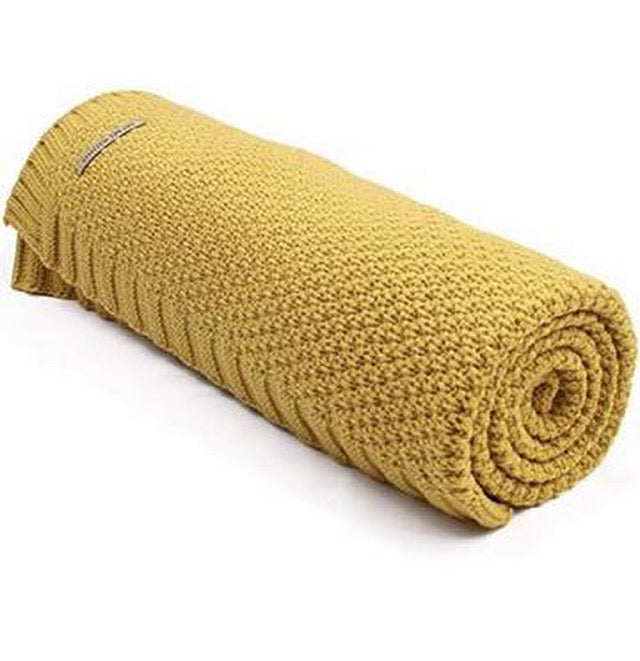 Mustard - Knitted Cashmere Blankets