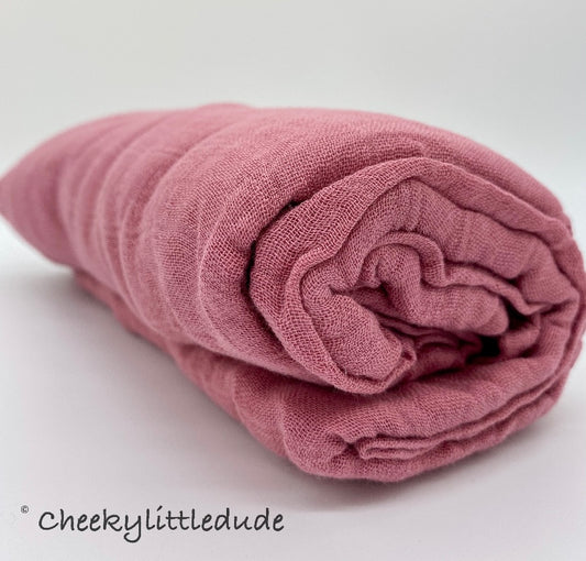 Dusty Pink Bamboo Muslin Wraps