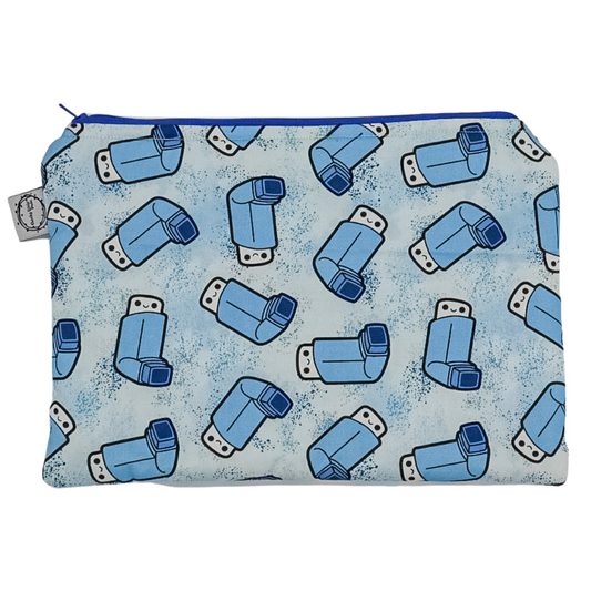 Blue Asthma Puffer Bag