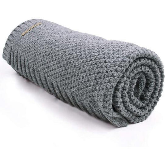 Midnight Grey- Knitted Cashmere Blankets